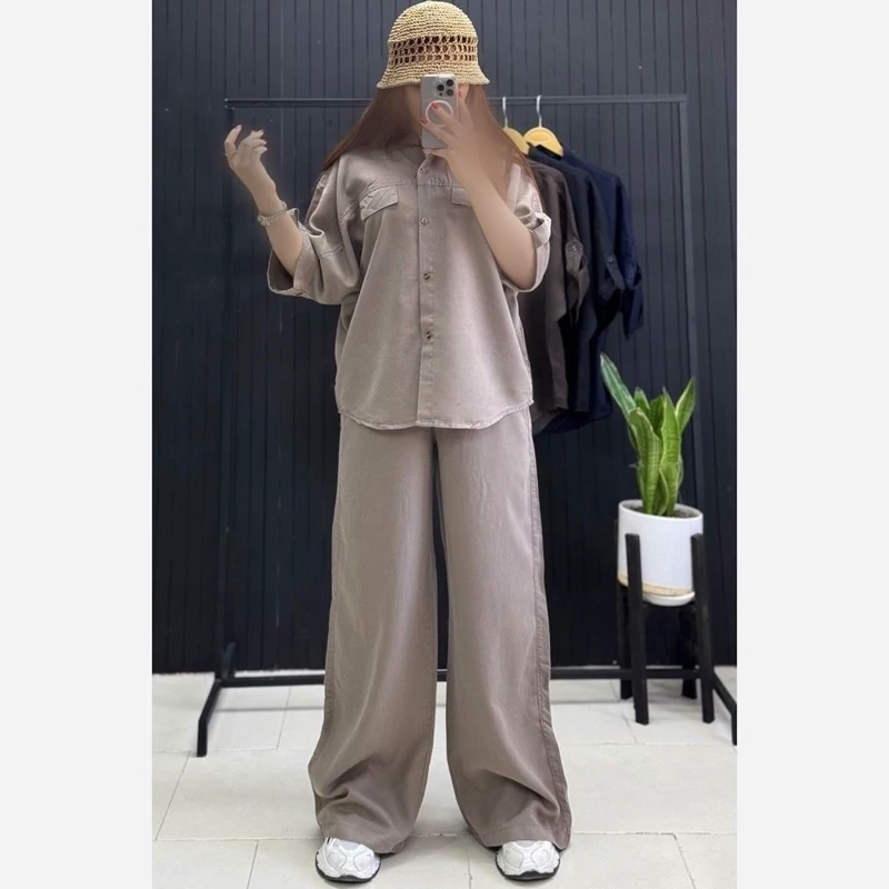 ست شومیز شلوار فول بگ زنانه دخترانه سیلک وارداتی