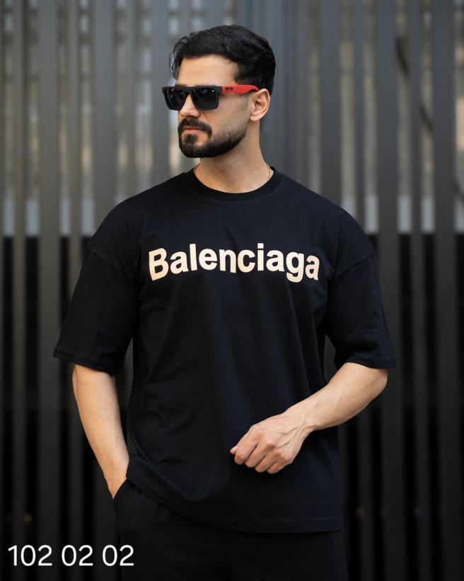 تیشرت باکسی چاپی بالنسیاگا مردانه Balenciaga