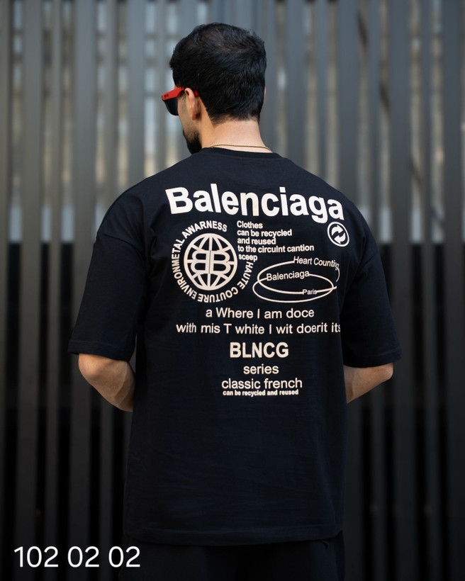 تیشرت باکسی چاپی بالنسیاگا مردانه Balenciaga